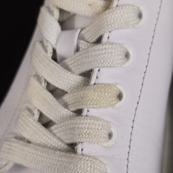 Tory Burch Womens Howell Court Sneaker Size 6.5 White Leather Snake Casual Shoe - Picture 13 of 14